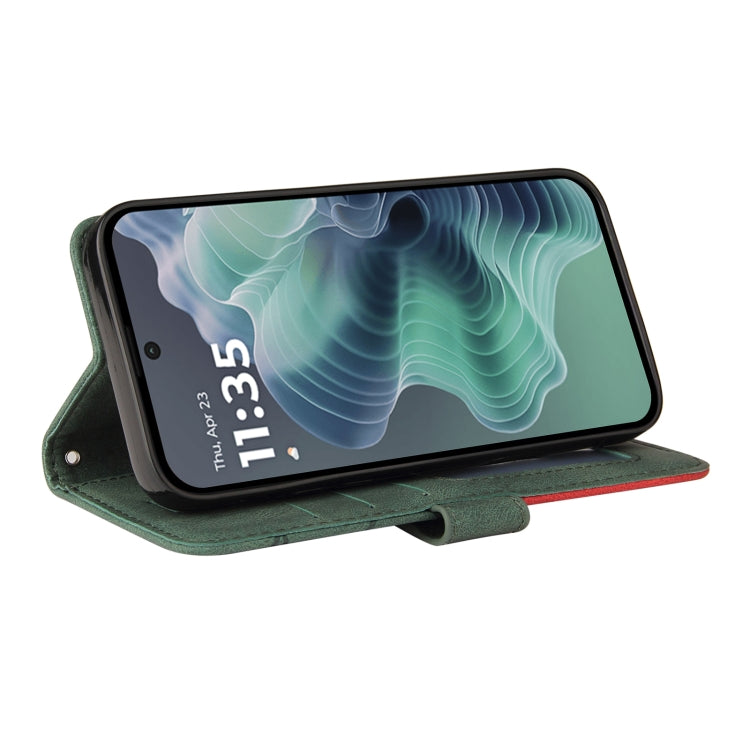 For Motorola Moto G35 Dual-color Splicing Flip Leather Phone Case