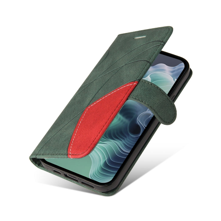 For Motorola Moto G35 Dual-color Splicing Flip Leather Phone Case