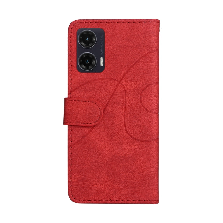 For Motorola Moto G35 Dual-color Splicing Flip Leather Phone Case