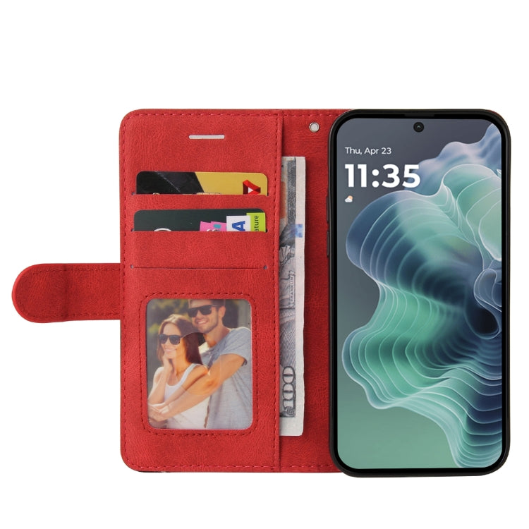 For Motorola Moto G35 Dual-color Splicing Flip Leather Phone Case