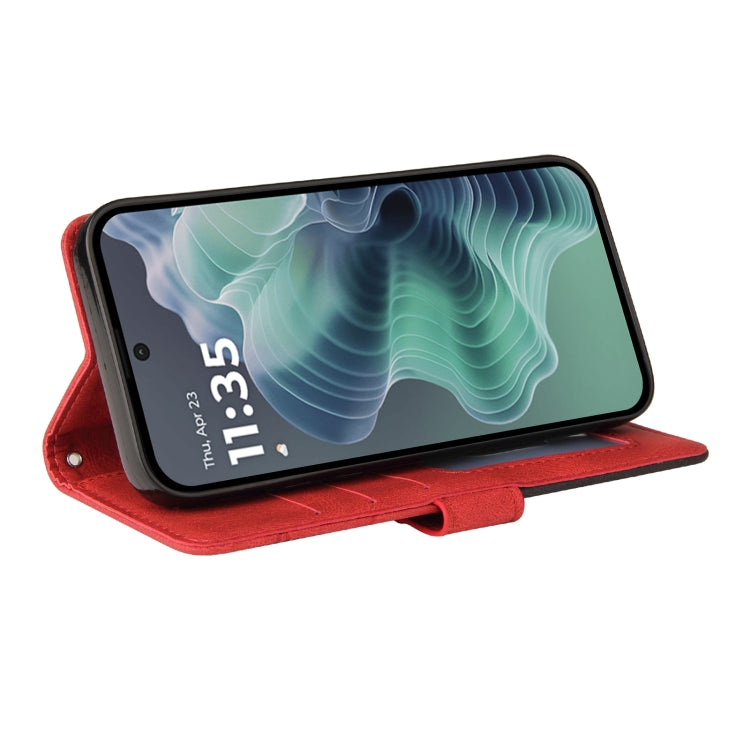For Motorola Moto G35 Dual-color Splicing Flip Leather Phone Case