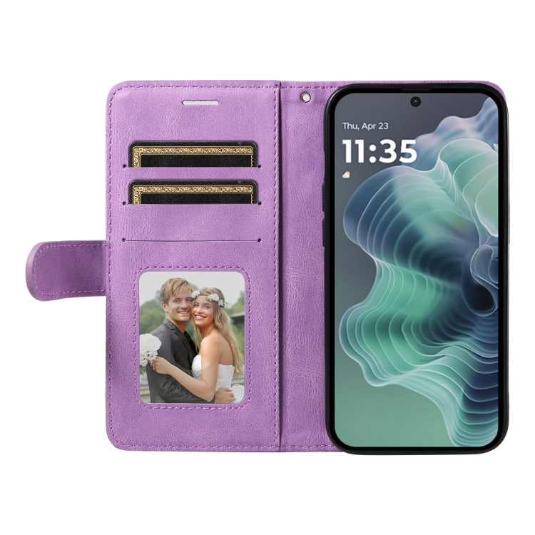 For Motorola Moto G35 Dual-color Splicing Flip Leather Phone Case