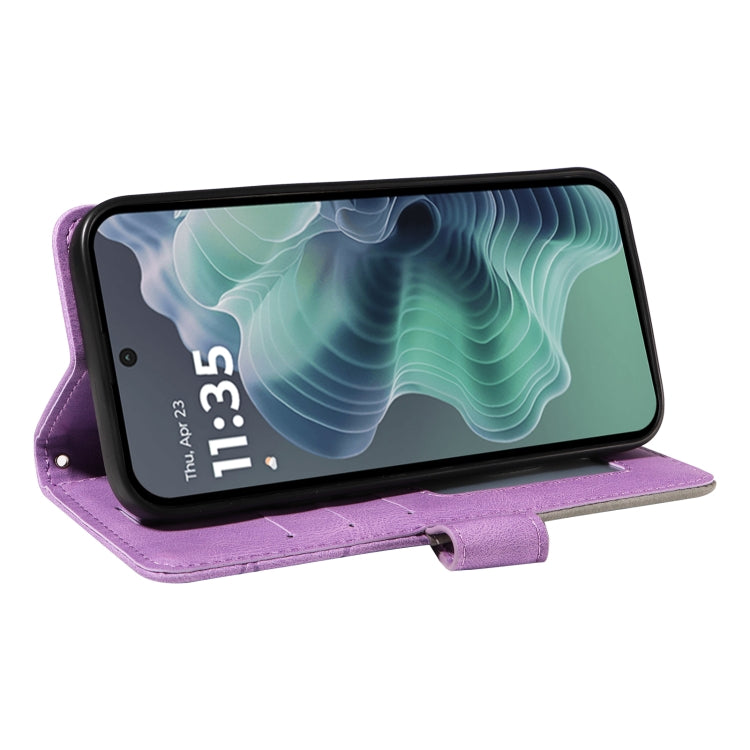 For Motorola Moto G35 Dual-color Splicing Flip Leather Phone Case