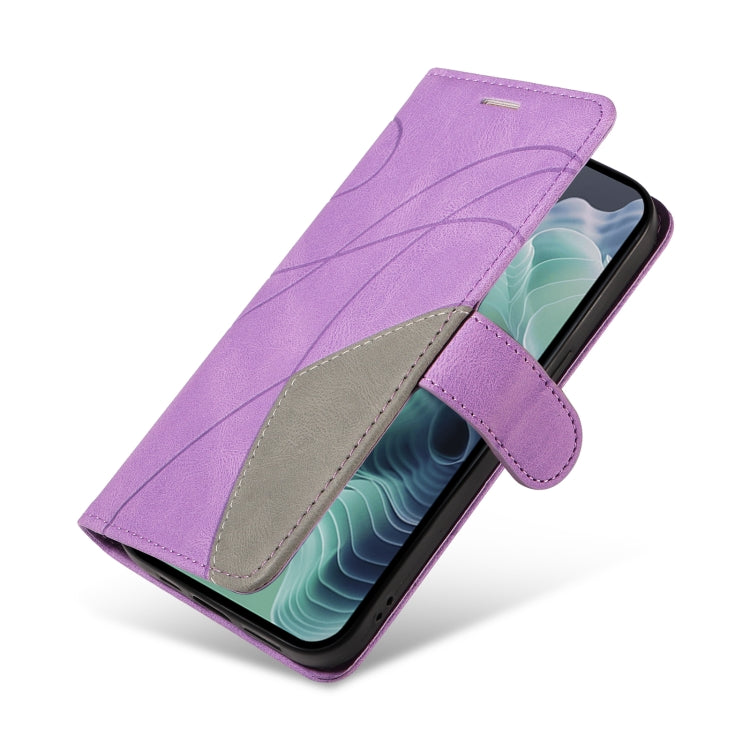 For Motorola Moto G35 Dual-color Splicing Flip Leather Phone Case
