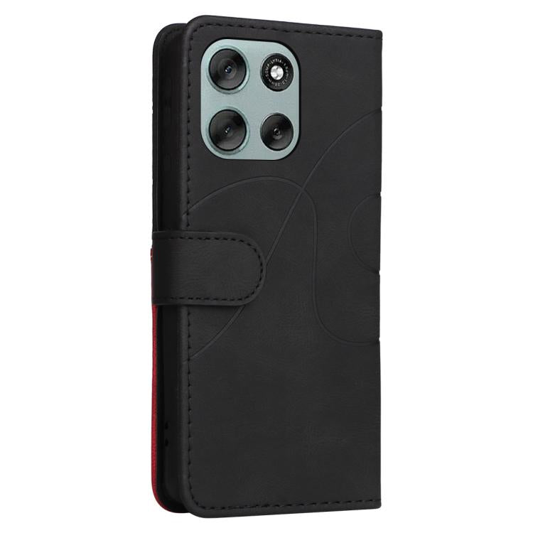 For Motorola Moto G56 5G Dual-color Splicing Flip Leather Phone Case