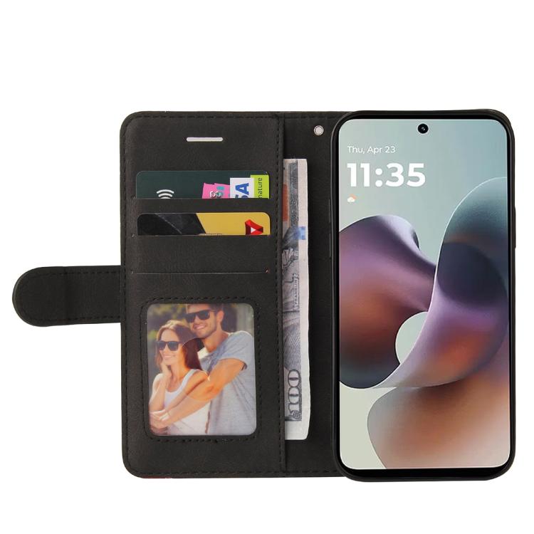 For Motorola Moto G56 5G Dual-color Splicing Flip Leather Phone Case