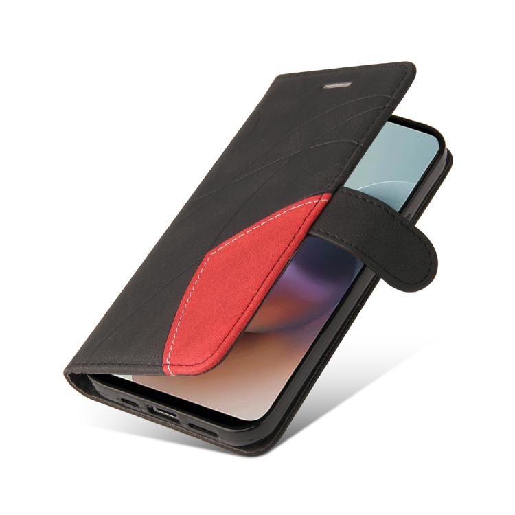 For Motorola Moto G56 5G Dual-color Splicing Flip Leather Phone Case