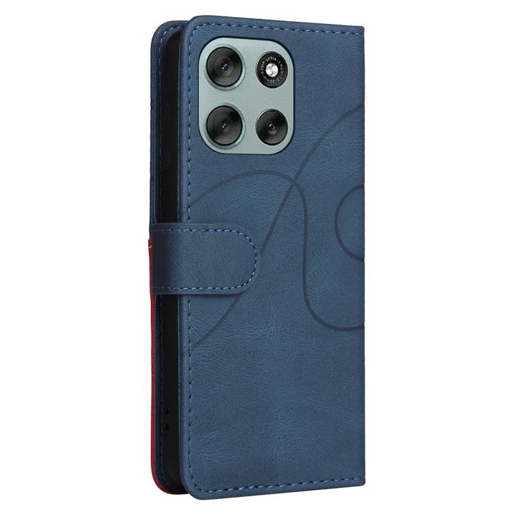 For Motorola Moto G56 5G Dual-color Splicing Flip Leather Phone Case