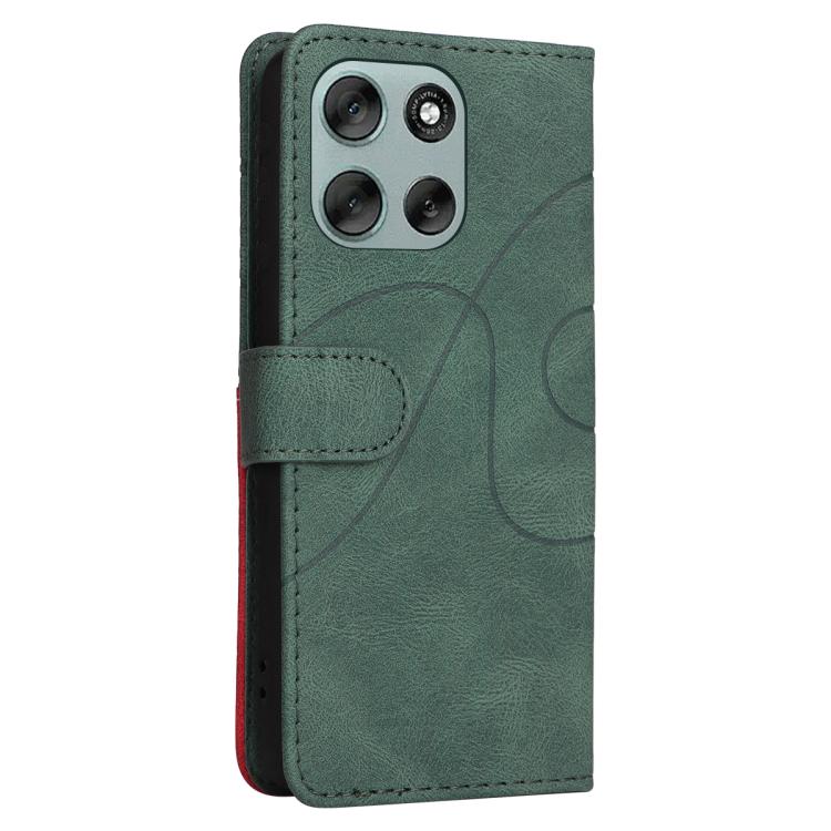 For Motorola Moto G56 5G Dual-color Splicing Flip Leather Phone Case