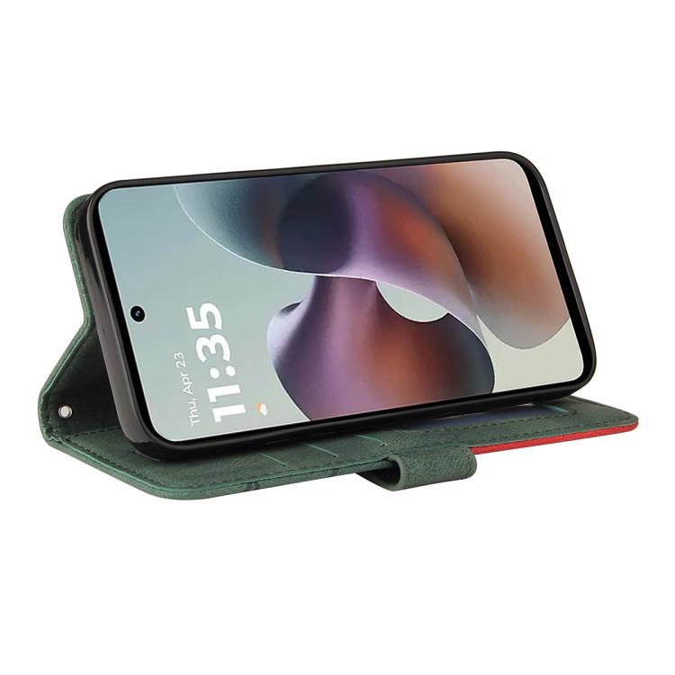 For Motorola Moto G56 5G Dual-color Splicing Flip Leather Phone Case
