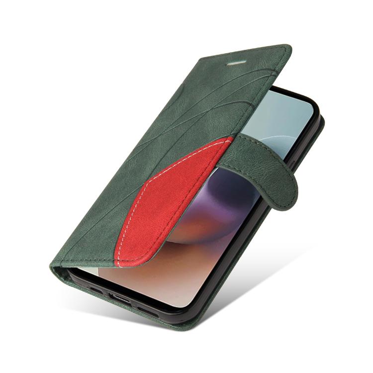 For Motorola Moto G56 5G Dual-color Splicing Flip Leather Phone Case