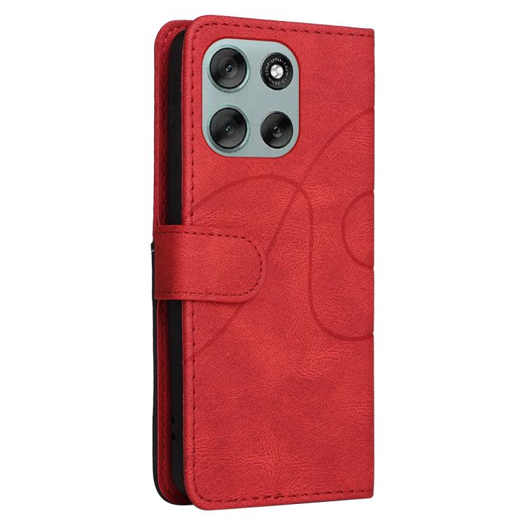 For Motorola Moto G56 5G Dual-color Splicing Flip Leather Phone Case