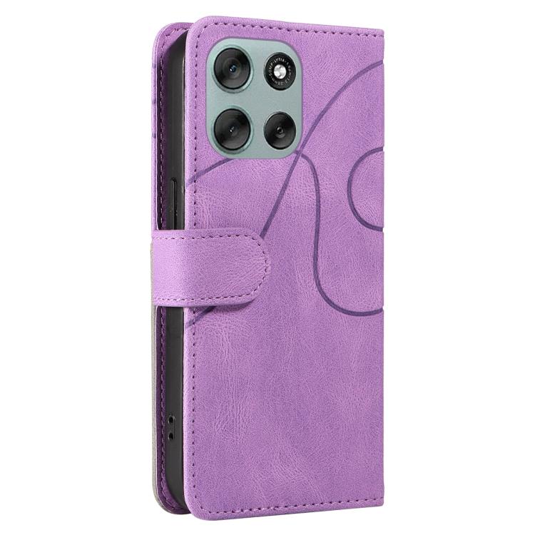 For Motorola Moto G56 5G Dual-color Splicing Flip Leather Phone Case