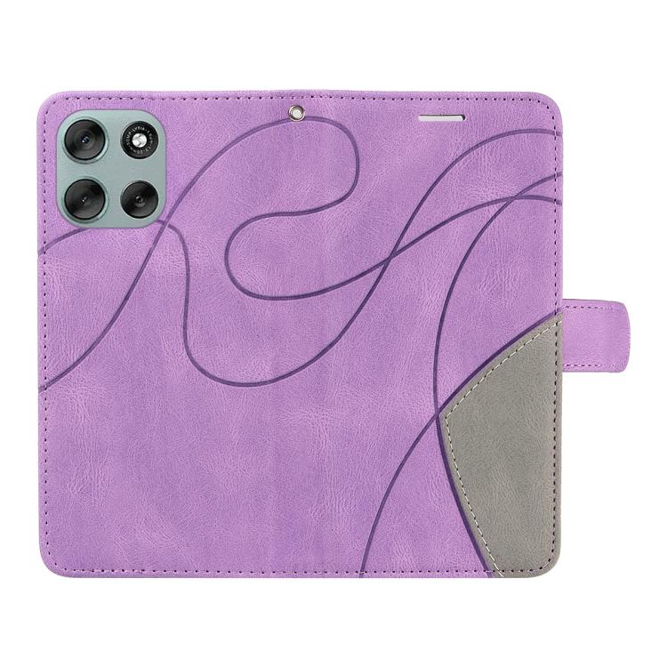 For Motorola Moto G56 5G Dual-color Splicing Flip Leather Phone Case