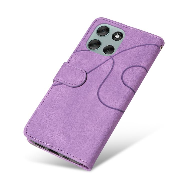 For Motorola Moto G56 5G Dual-color Splicing Flip Leather Phone Case