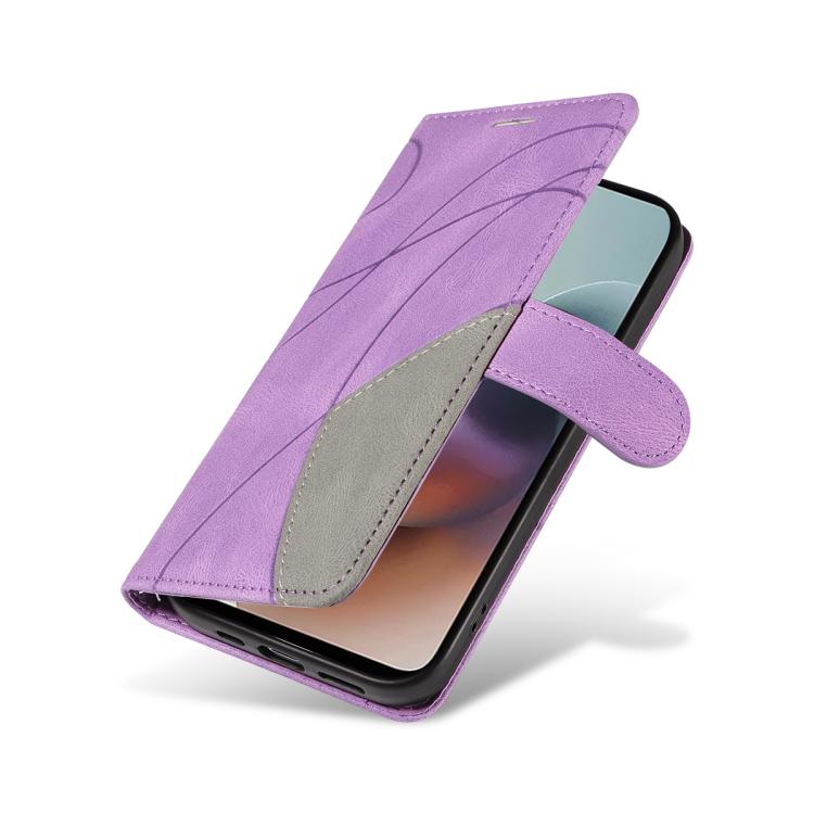 For Motorola Moto G56 5G Dual-color Splicing Flip Leather Phone Case