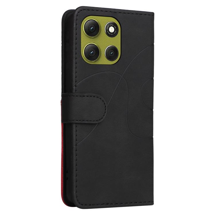 For Motorola Moto G86 5G Dual-color Splicing Flip Leather Phone Case