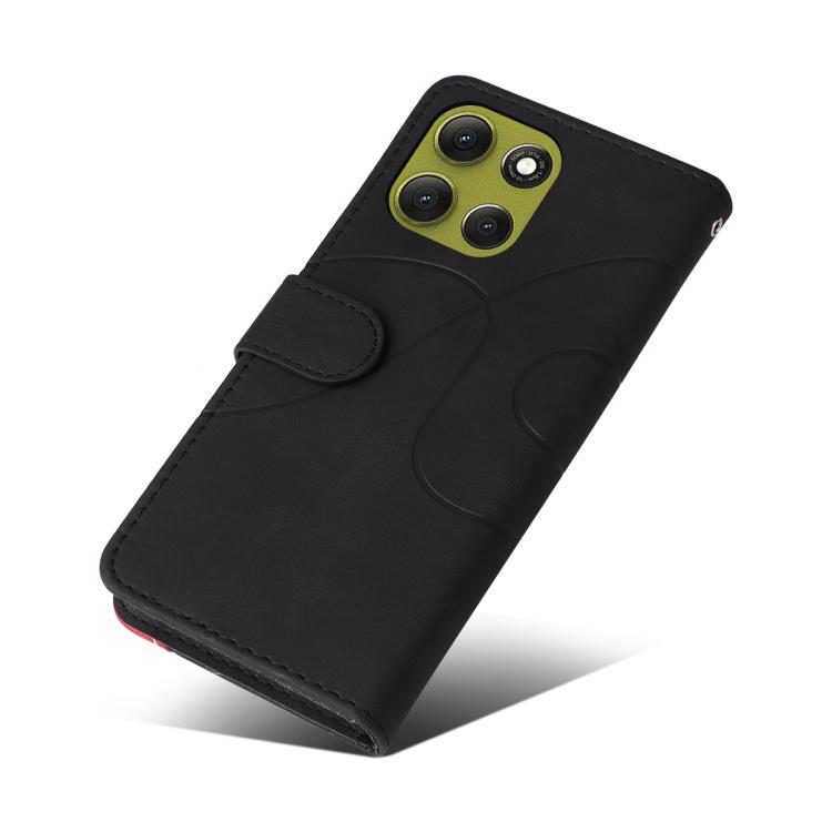 For Motorola Moto G86 5G Dual-color Splicing Flip Leather Phone Case