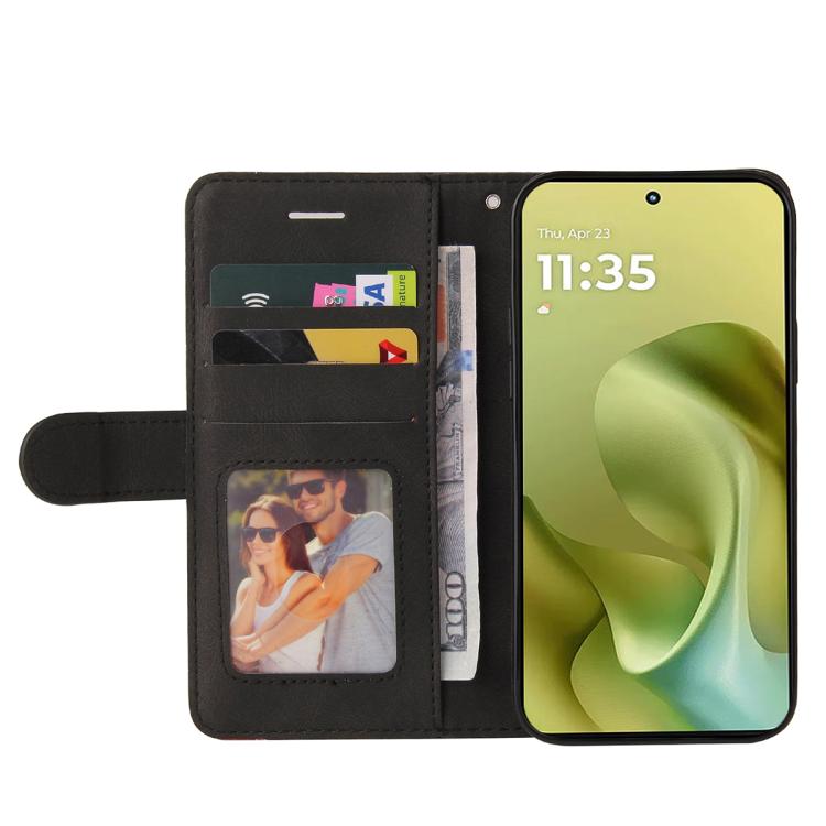 For Motorola Moto G86 5G Dual-color Splicing Flip Leather Phone Case