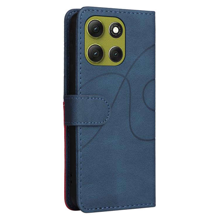 For Motorola Moto G86 5G Dual-color Splicing Flip Leather Phone Case