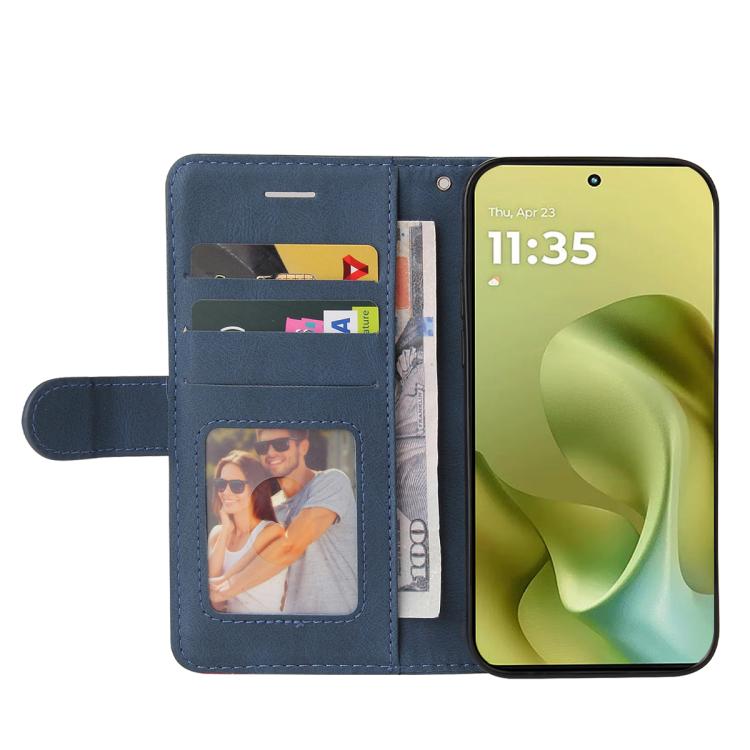 For Motorola Moto G86 5G Dual-color Splicing Flip Leather Phone Case