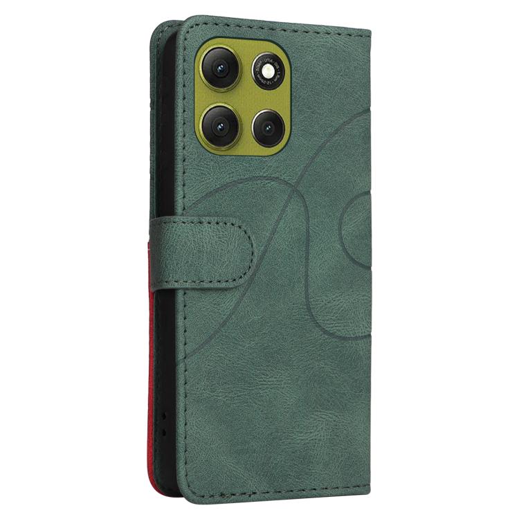 For Motorola Moto G86 5G Dual-color Splicing Flip Leather Phone Case
