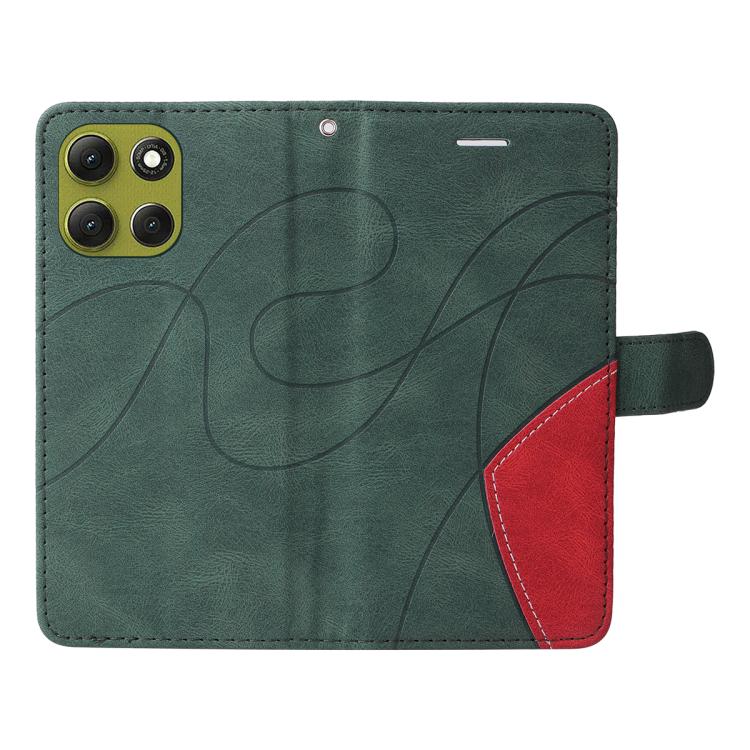 For Motorola Moto G86 5G Dual-color Splicing Flip Leather Phone Case