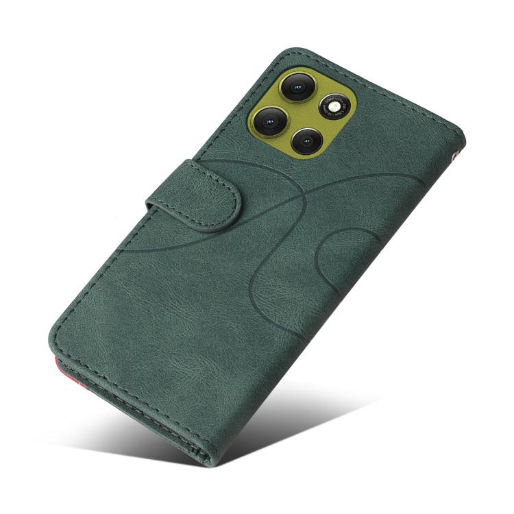 For Motorola Moto G86 5G Dual-color Splicing Flip Leather Phone Case