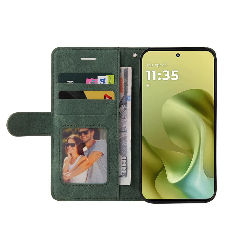 For Motorola Moto G86 5G Dual-color Splicing Flip Leather Phone Case
