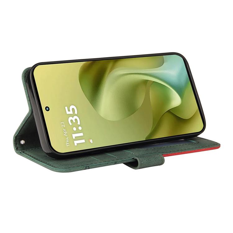 For Motorola Moto G86 5G Dual-color Splicing Flip Leather Phone Case