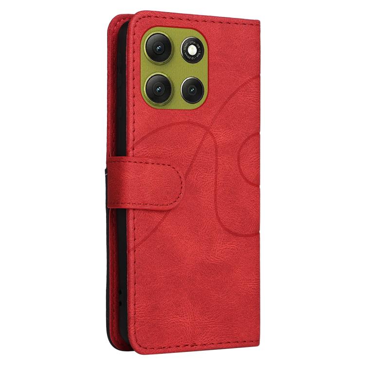 For Motorola Moto G86 5G Dual-color Splicing Flip Leather Phone Case