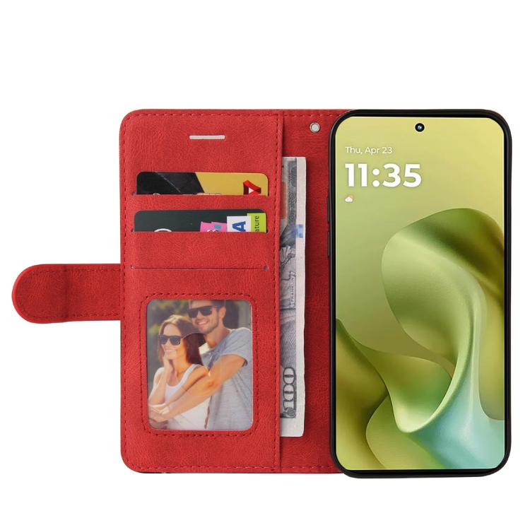 For Motorola Moto G86 5G Dual-color Splicing Flip Leather Phone Case