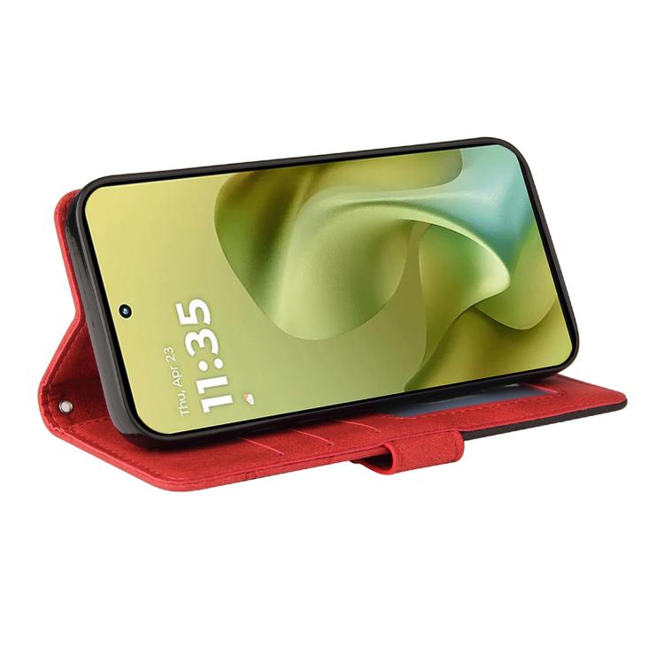 For Motorola Moto G86 5G Dual-color Splicing Flip Leather Phone Case