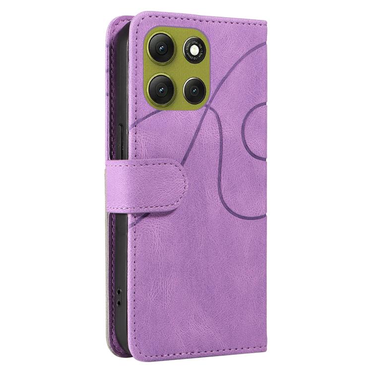 For Motorola Moto G86 5G Dual-color Splicing Flip Leather Phone Case