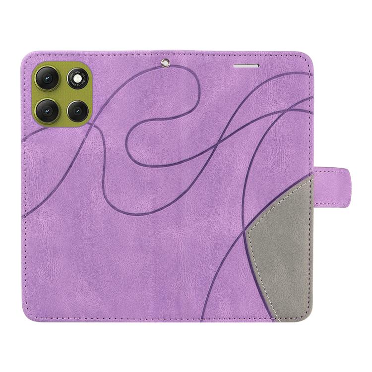 For Motorola Moto G86 5G Dual-color Splicing Flip Leather Phone Case