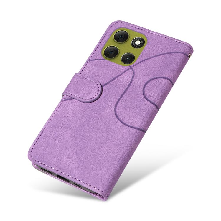 For Motorola Moto G86 5G Dual-color Splicing Flip Leather Phone Case