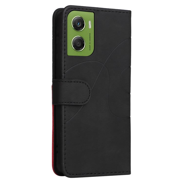 For Motorola Moto G06 4G Dual-color Splicing Flip Leather Phone Case