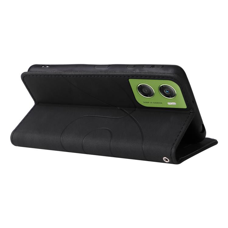 For Motorola Moto G06 4G Dual-color Splicing Flip Leather Phone Case
