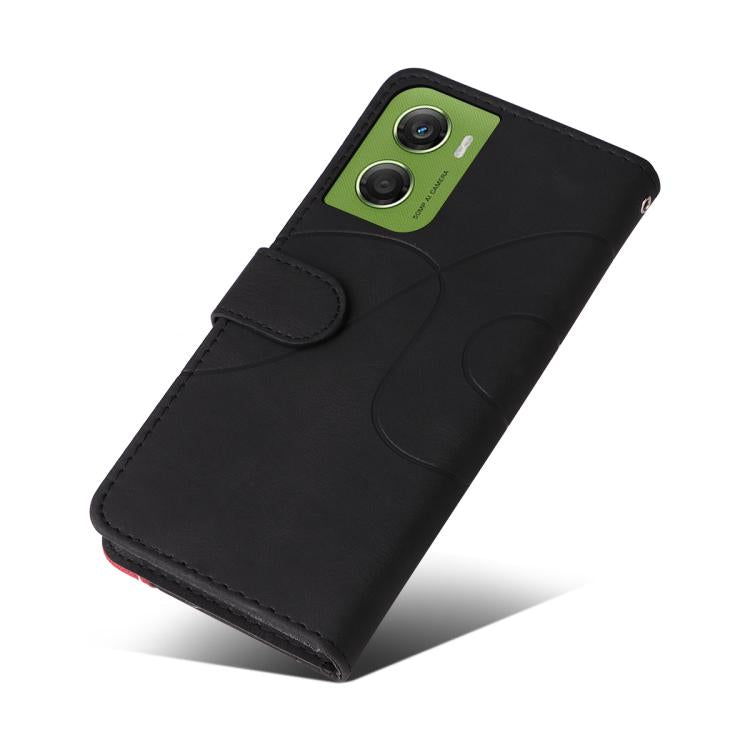 For Motorola Moto G06 4G Dual-color Splicing Flip Leather Phone Case