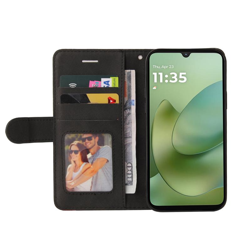 For Motorola Moto G06 4G Dual-color Splicing Flip Leather Phone Case