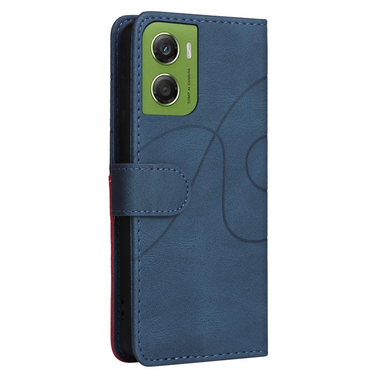 For Motorola Moto G06 4G Dual-color Splicing Flip Leather Phone Case