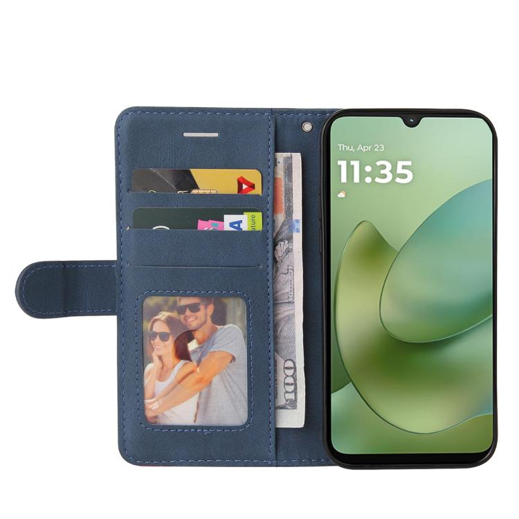 For Motorola Moto G06 4G Dual-color Splicing Flip Leather Phone Case