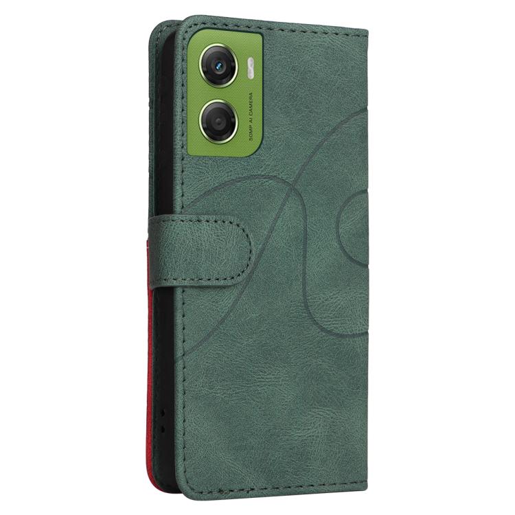 For Motorola Moto G06 4G Dual-color Splicing Flip Leather Phone Case