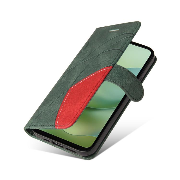 For Motorola Moto G06 4G Dual-color Splicing Flip Leather Phone Case