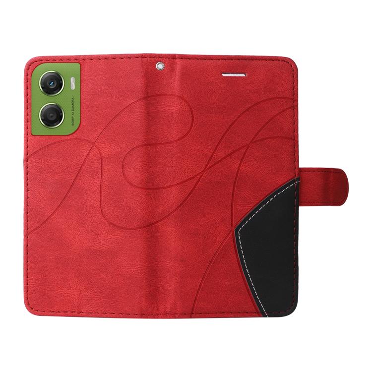 For Motorola Moto G06 4G Dual-color Splicing Flip Leather Phone Case