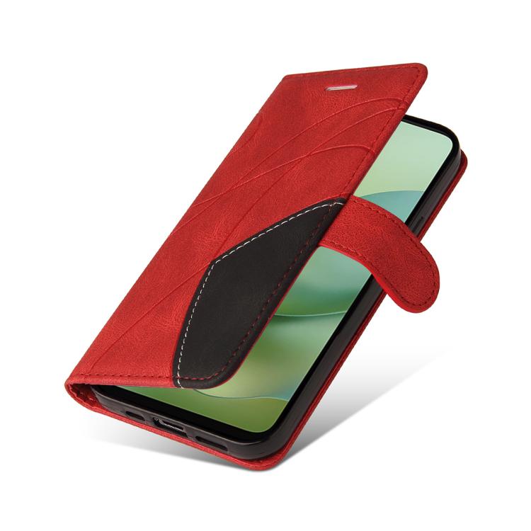 For Motorola Moto G06 4G Dual-color Splicing Flip Leather Phone Case