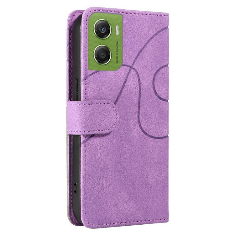 For Motorola Moto G06 4G Dual-color Splicing Flip Leather Phone Case