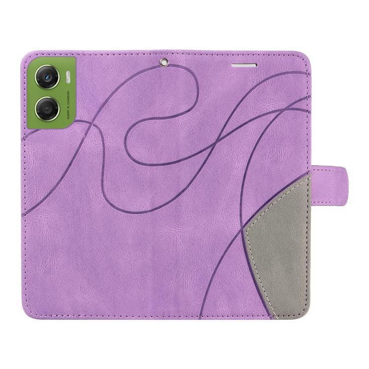 For Motorola Moto G06 4G Dual-color Splicing Flip Leather Phone Case