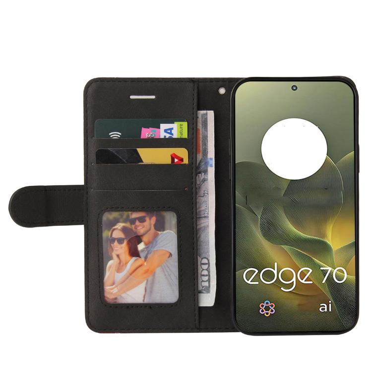 For Motorola Edge 70 5G Dual-color Splicing Flip Leather Phone Case