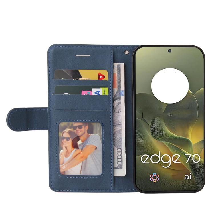 For Motorola Edge 70 5G Dual-color Splicing Flip Leather Phone Case